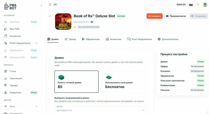 Подраздел «Домен»