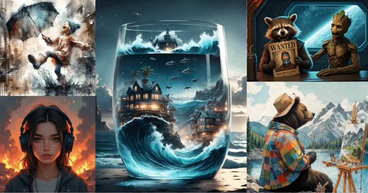 Пример сгенерированных артов и изображений в NightCafe