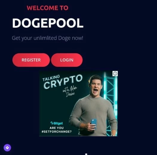 Главная страница криптокрана dogepool 