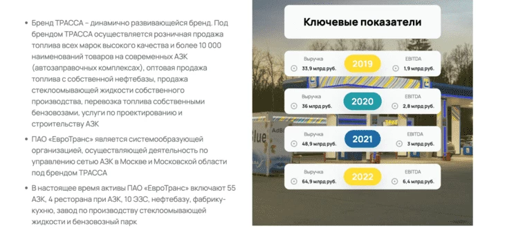 Ключевые показатели компании ЕвроТранс