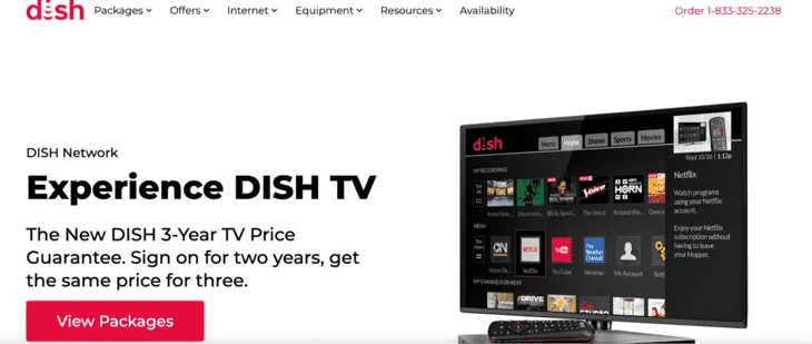 Интерфейс сайта Dish Network