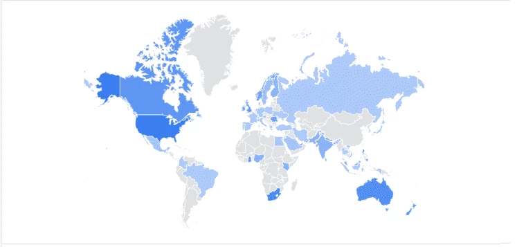 Популярность праздника по ГЕО по версии Google Trends (не забудьте переключить ГЕО «Россия» на «Весь мир»). Важное уточнение: карта сформирована по запросам на английском языке, поэтому смотрите скорее на серый цвет — в большинство «серых» стран лить точно не нужно.