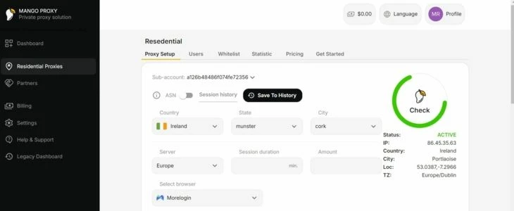 Проверка работоспособности прокси