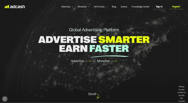 Scroll to earn faster with AdCash 