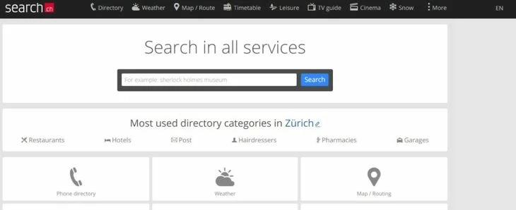 Search - швейцарская поисковая система в интернете