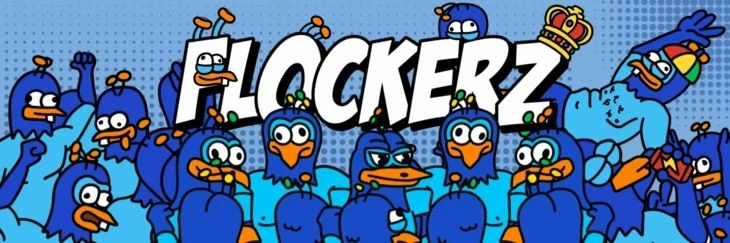 Обложка официальной страницы проекта Flockerz в сети Х 