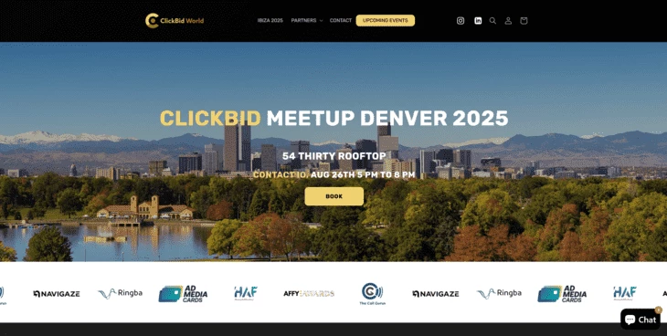Главная страница конференции ClickBid Meetup Denver