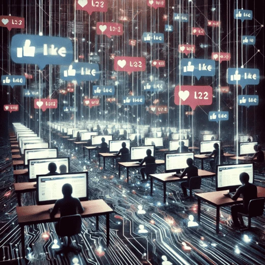 Abstract representation of online manipulation, as ChatGPT calls it
