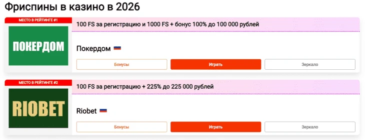 Сайт наполняют стандартным гемблинг-контентом