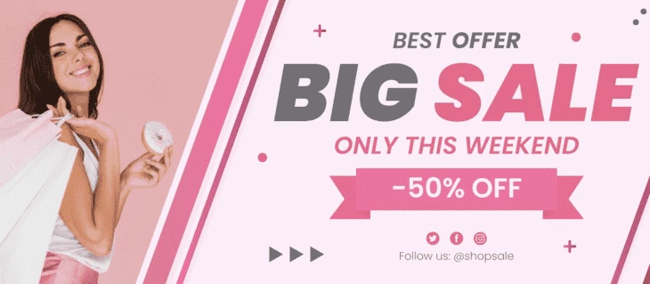 Big sale ad for female shoppers