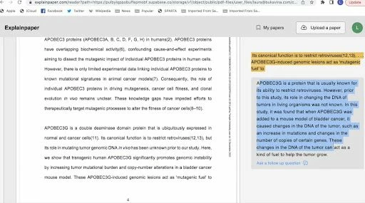 Explainpaper - пример сайта, похожего на GPT