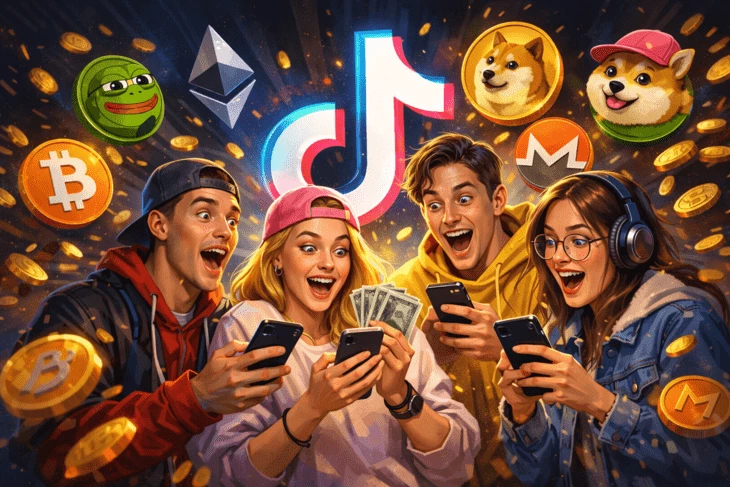 Зумеры, покупающие криптовалюту после активной рекламы в TikTok