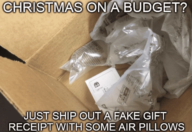 Also works, assuming the recipient has a strong imagination