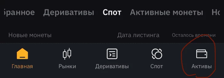 Раздел «Активы» на бирже Bybit