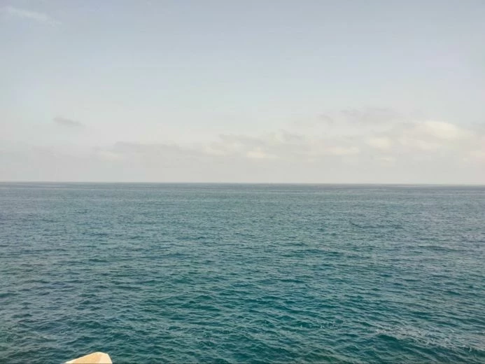 The panoramic view of the sea