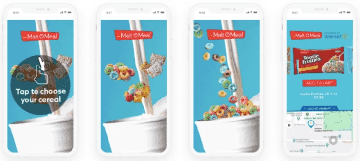 Example of in-app rich media ads