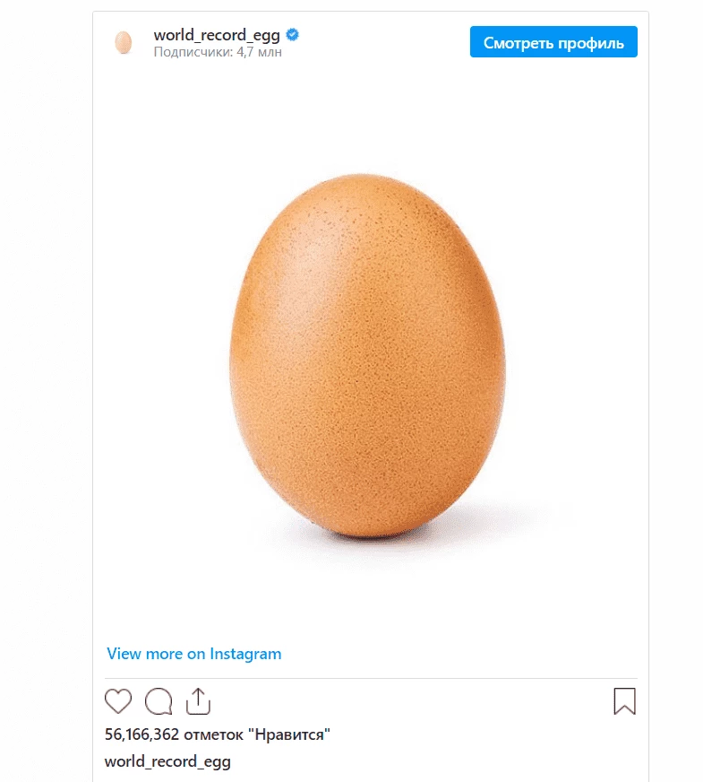 Фото Яйца, которое стало вирусным в Инстаграм*