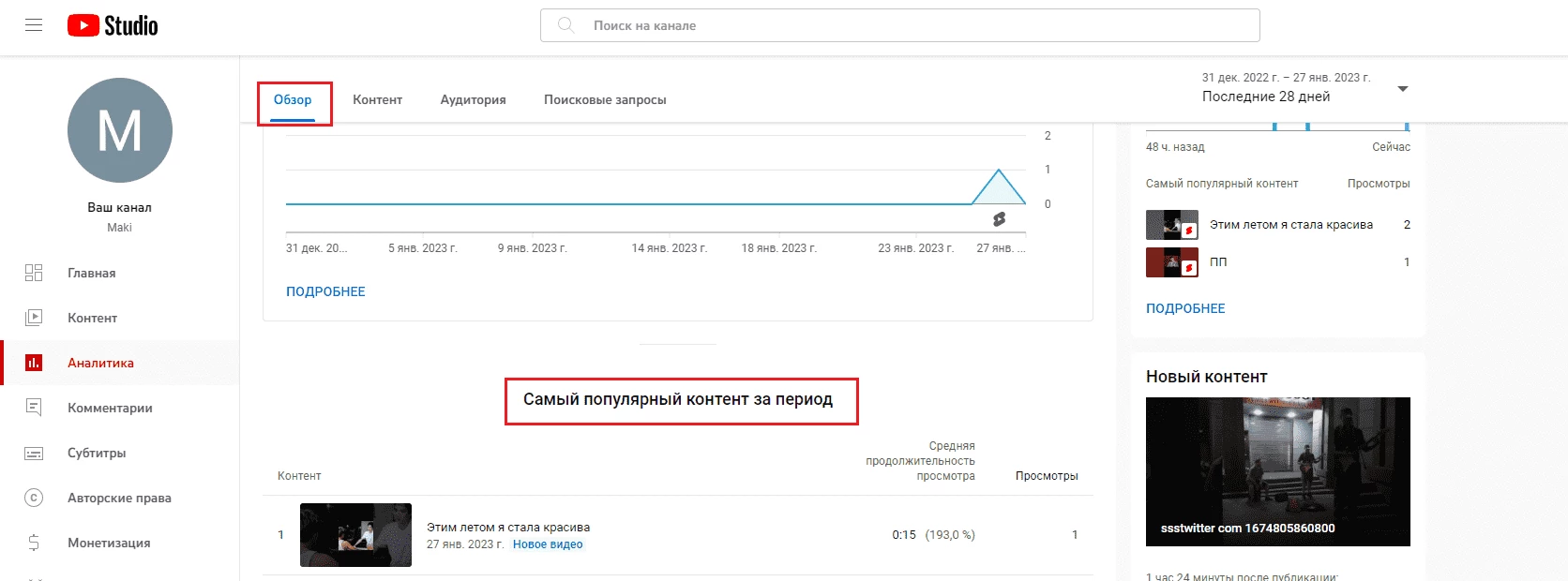  Самый популярный контент за период