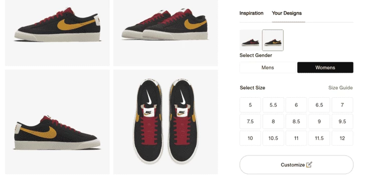 Nike’s 3D sneaker customization platform