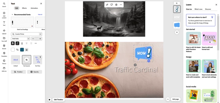 Пример рекламного баннера (реалистичного контента) в Adobe Express