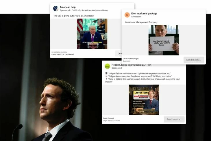 Примеры селебных креативов в библиотеке Facebook*