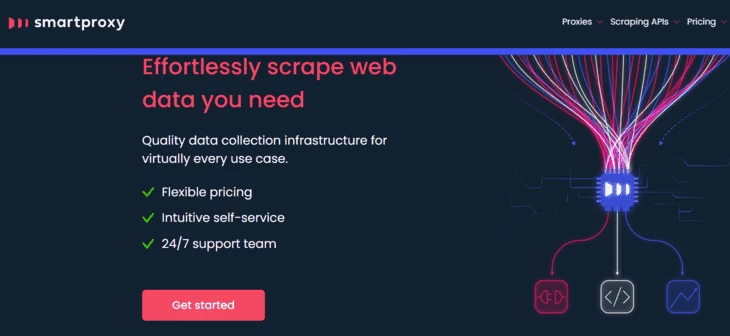 Скриншот главной страницы Smartproxy