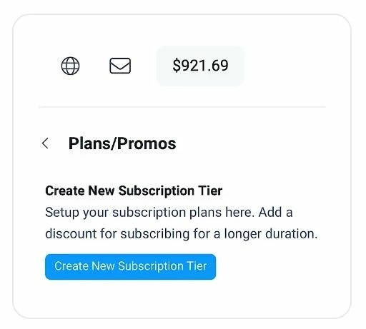 Create new subscription Tier