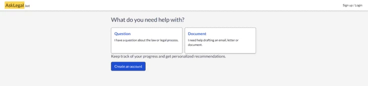 Главная страница Askelegal bot