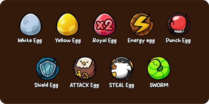Награды в игре Egg Drop 