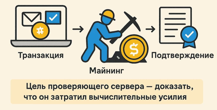 Принцип доказательства работой (PoW)