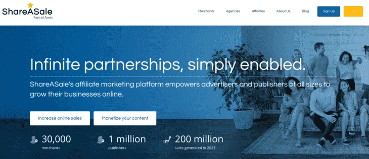 ShareASale homepage