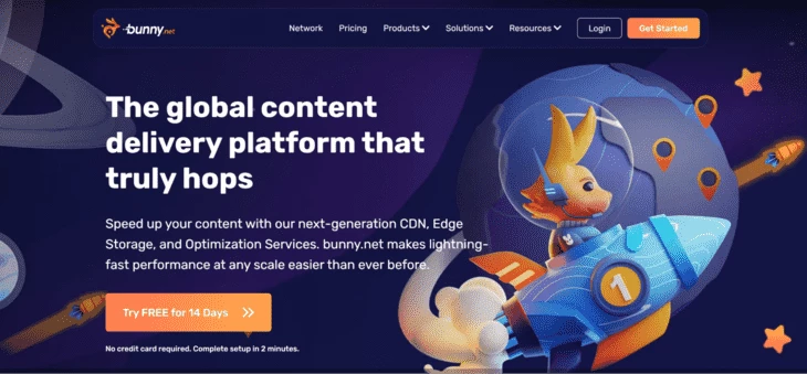 Главная страница сайта bunny.net