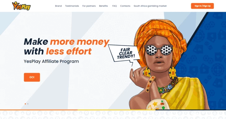 Главная страница Yesplay Affiliates