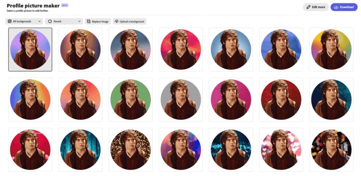 Инструмент для создания аватарки в Adobe Express