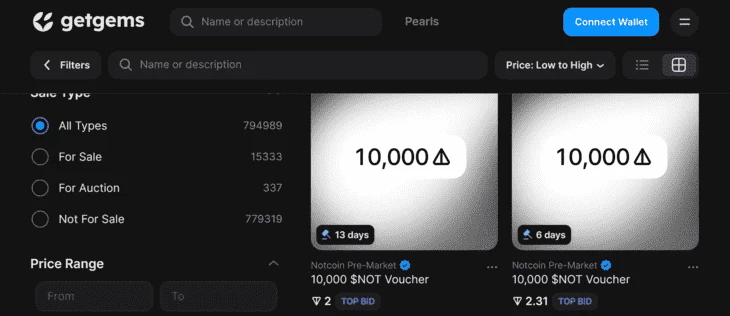 Торговая площадка NotCoin