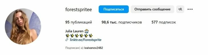 Ник в Инсте с использованием элементов природы