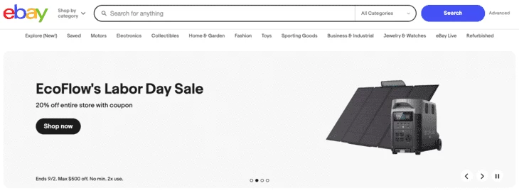 Ebay homepage