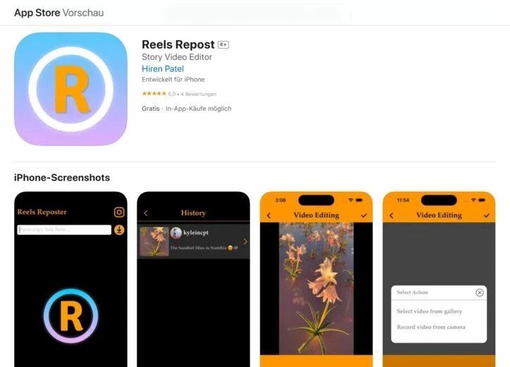 Приложение Reels Downloader & Editor позволяет не только скачать рилс из Инстаграм, но и редактировать его