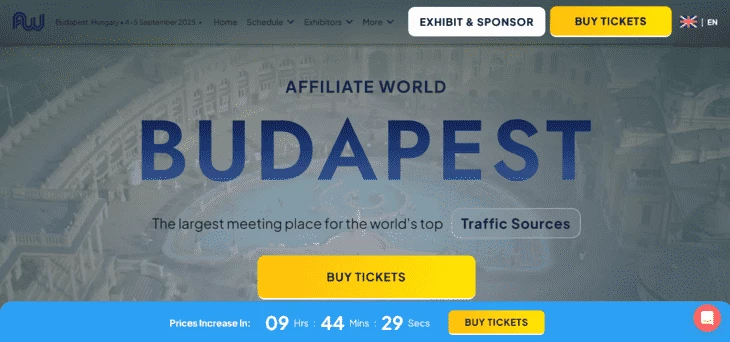 Главная страница сайта Affiliate World