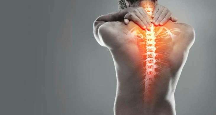 Red colour highlights back pain