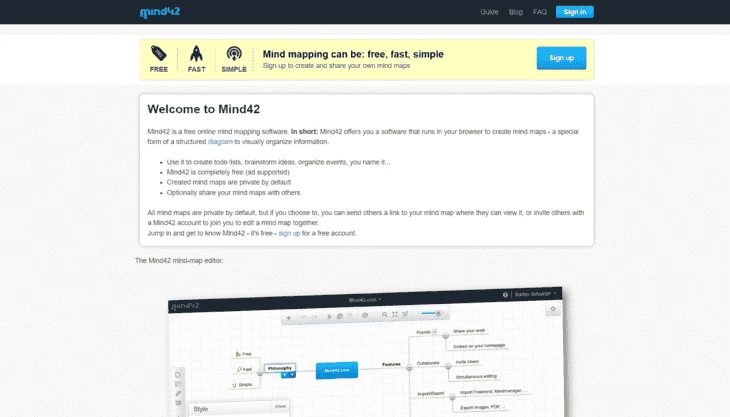 Mind42 - сервис для mind mapping
