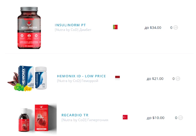 Different offers of the health niche