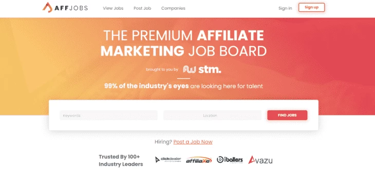 Главная страница AffJobs