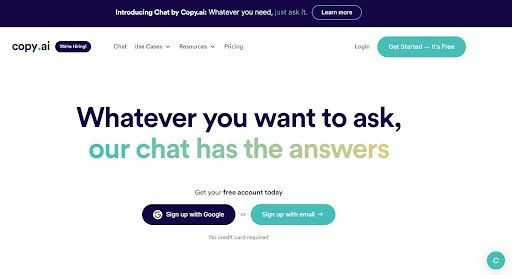 Copy.ai - вариант для замены Chat GPT 