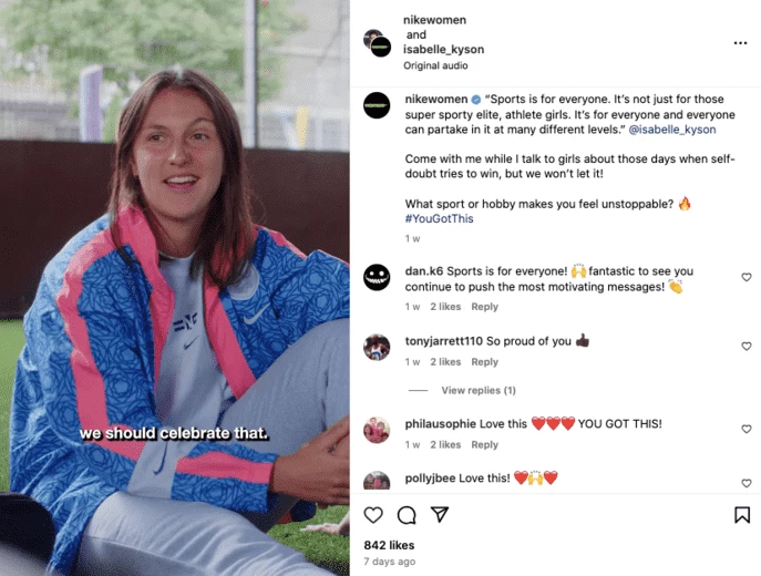 Nike’s tone of voice on social media