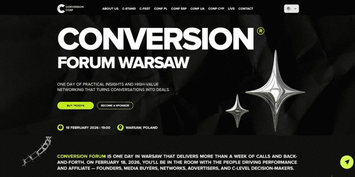 Главная страница конференции CONVERSION FORUM Affiliate