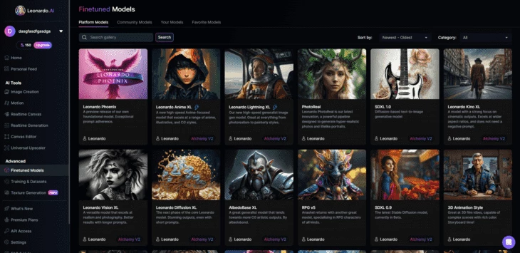 Finetuned Models в Leonardo.ai