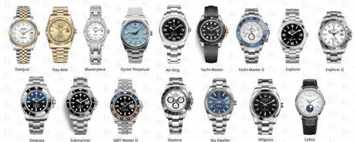 Наиболее популярные модельные ветки Rolex 