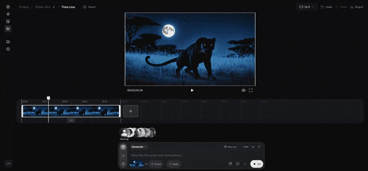 Пример редактирования видеоролика в Wan.video