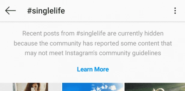 Banned Instagram hashtags